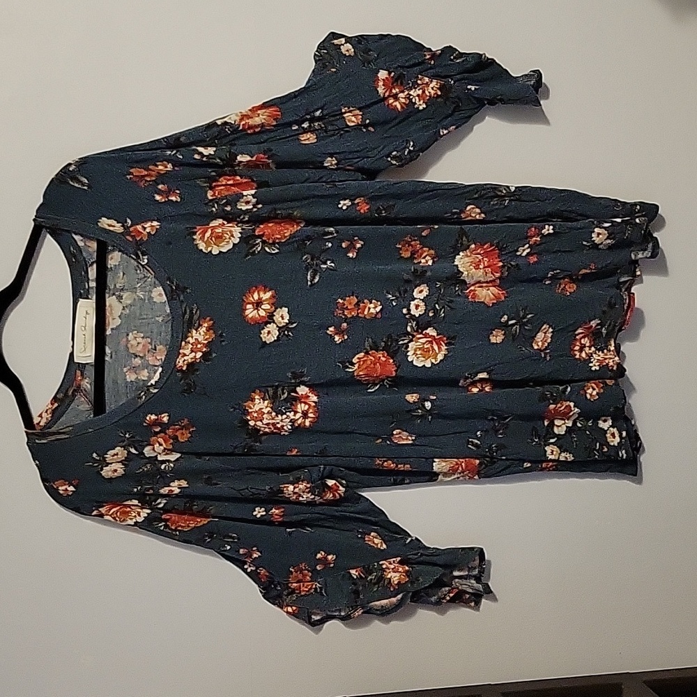 French Laundry Womens Floral Top 3X